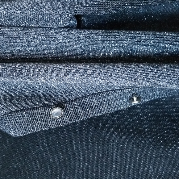 Iris Singer Collection Metallic Cardigan Crystal Buttons Size L - Picture 4 of 11